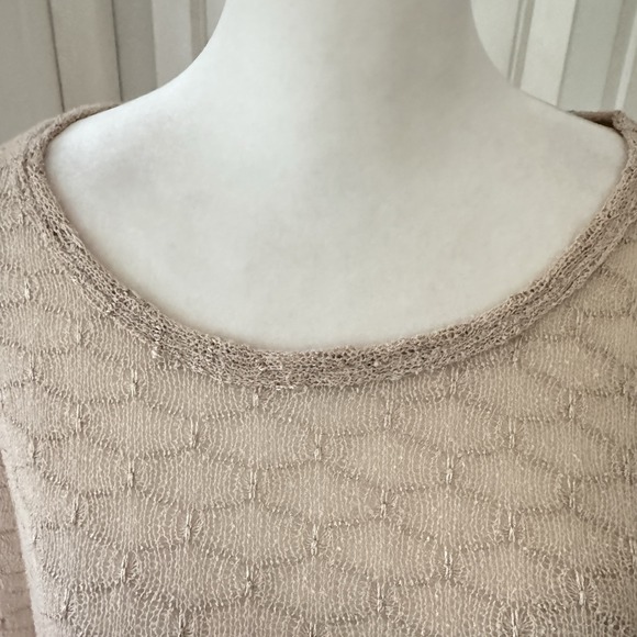Krazy Kat Sz L Cream Open Knit Long Sleeve Lace Tunic Sweater Cottagecore Fairy - Picture 4 of 10